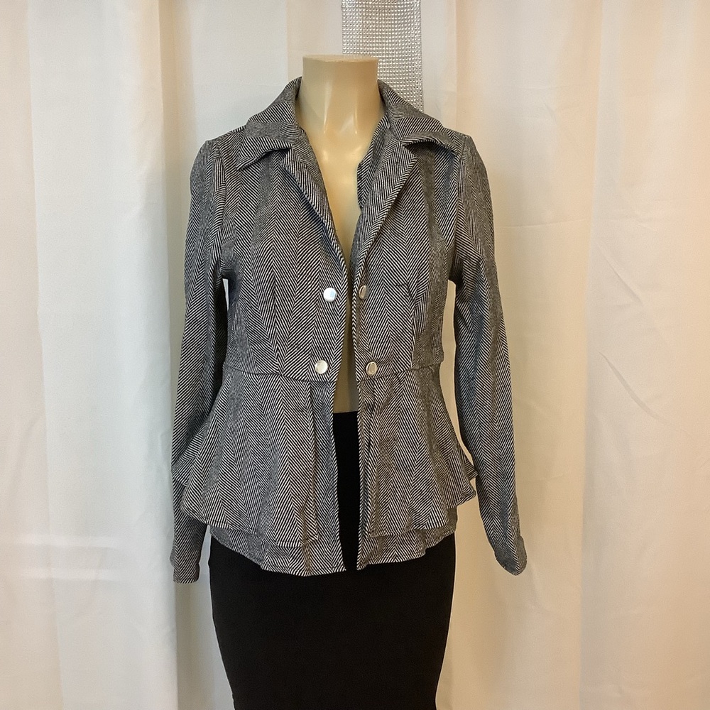 Medium, Classy, Button Front, Peplum, Hem Coat. #SHEIN